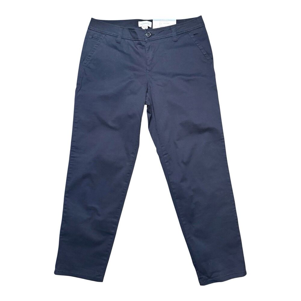 Liz Claiborne Women's Twill Capri Classic Straight Leg Navy 12